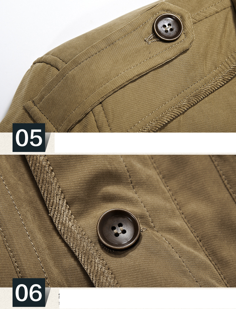 Verdickter Mantel, zweiteiliges Set mit Fleece-gepolsterter Jacke. Männer können die gepolsterte Jacke mit Lammwolle-Futter entfernen_voghion.com