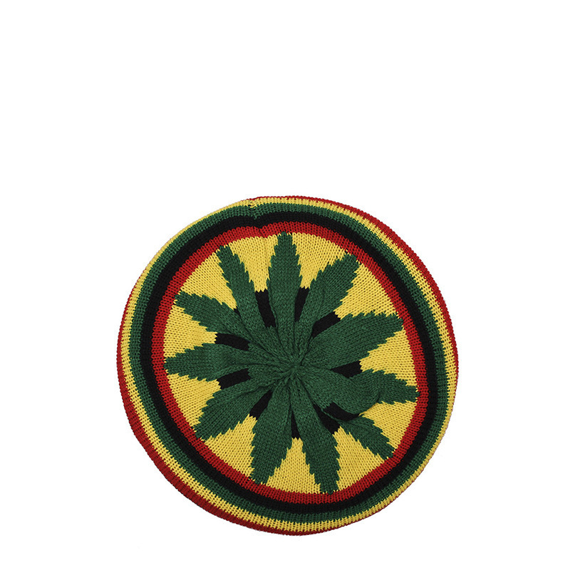 Unisex Reggae Wollmütze Regenbogen gestreifte Baskenmütze_voghion.com