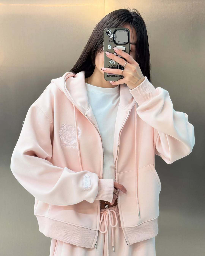 Roupas femininas Ternos esportivos Pulôver com capuz Bordado Design Suéter Casual Terno de duas peças Roupa externa_voghion.com