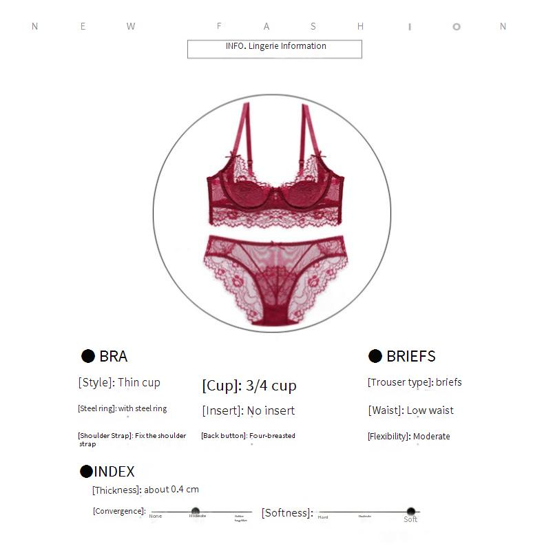 Intimo da donna in pizzo, confortevole, sottile, in cotone, sexy, set di reggiseni in tessuto traspirante_voghion.com