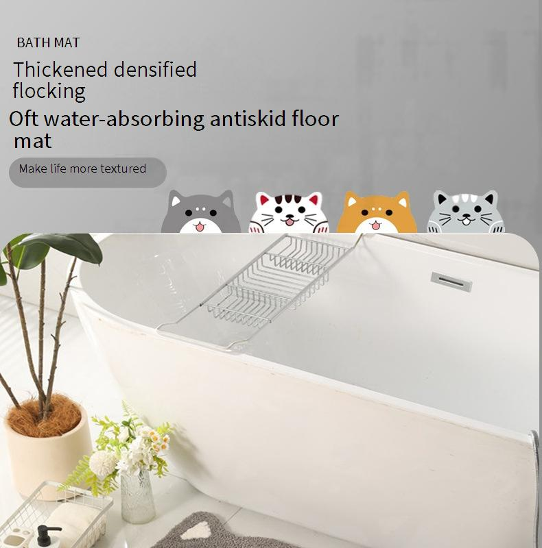 Tappeto da bagno in peluche con motivo a cartoni animati - Tappetino da doccia super assorbente e antiscivolo per bambini, bagno e ingresso_voghion.com