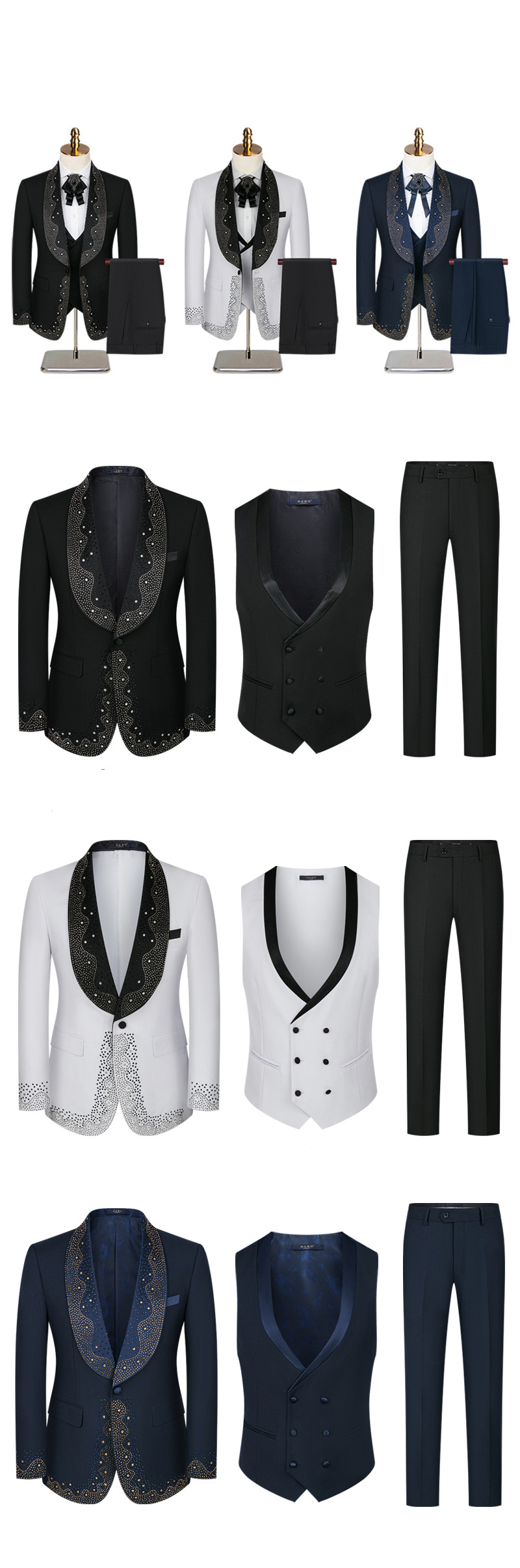Terno masculino de três peças para padrinhos de casamento_voghion.com