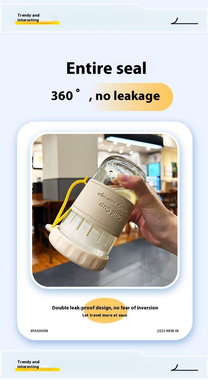 Cold Brew Tea Infuser Glass Bottle - Leak-Proof With Portable Handle For Iced Fruit Tea_voghion.com