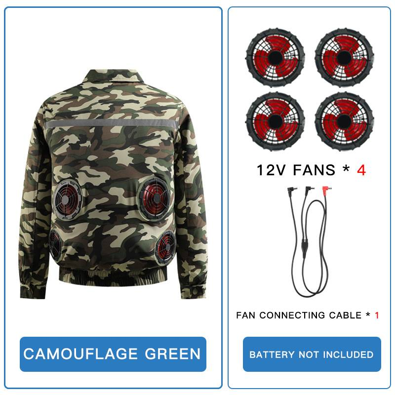 Kühlweste für Herren im Sommer mit eingebautem Ventilator, klimatisierte Kleidung, Camouflage-Arbeitskleidung für den Bau, Angelweste_voghion.com