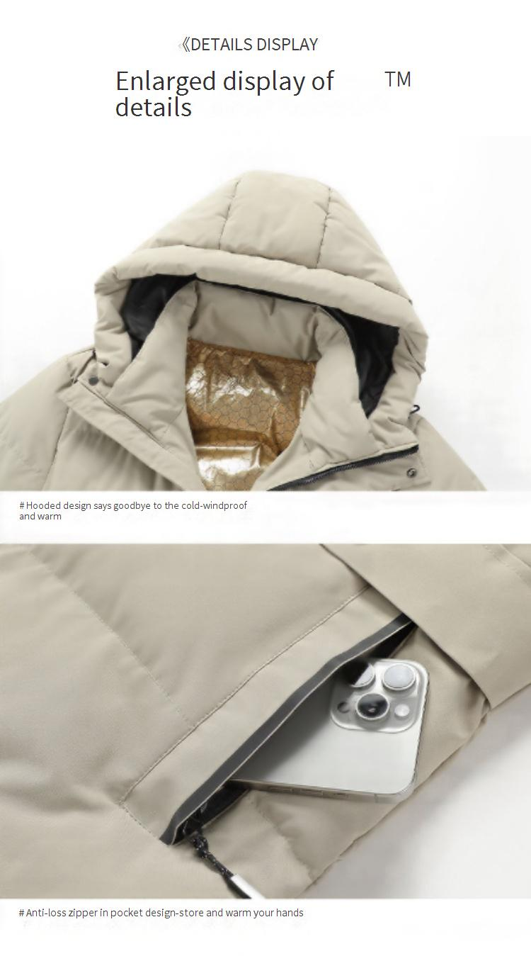 Men's Winter Heated Parka Jacket – Big & Tall (L-7XL) Long Coat With Graphene Warmth Technology – Thickened Polyester Puffer Hooded Coat_voghion.com