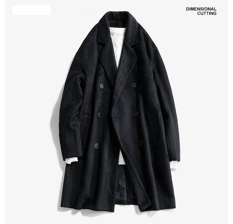 Men's Slim Fit Long Coat With Hood - Casual Solid Color Trench Coat For Spring & Autumn - Lightweight Polyester Blend Jacket For Urban Commute_voghion.com