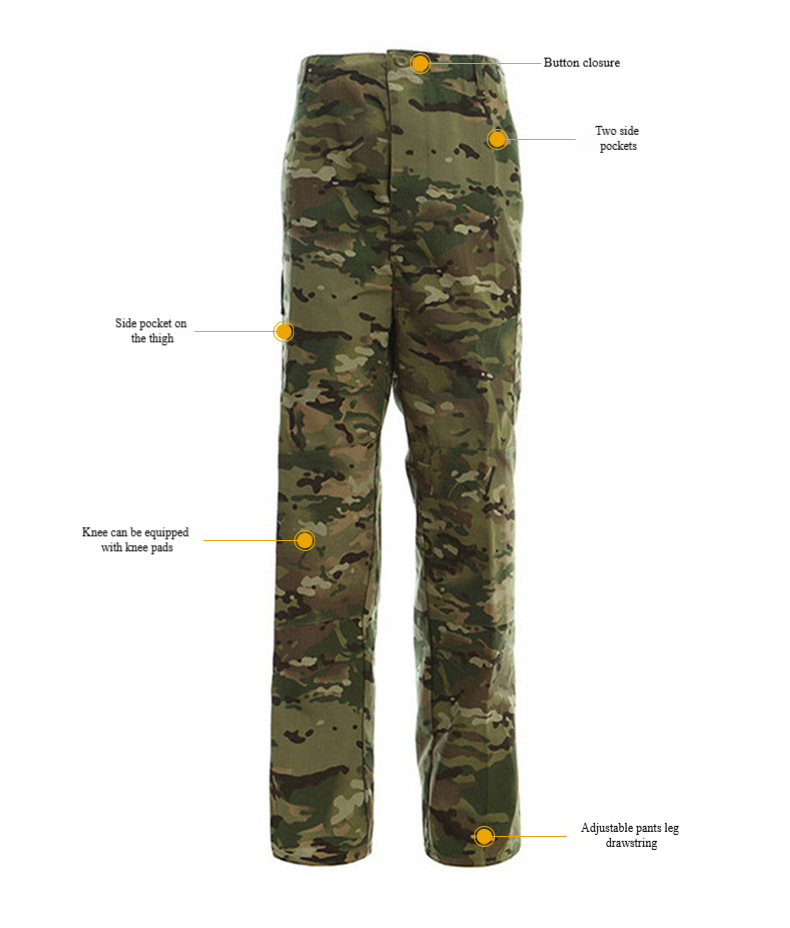 Military Tactical Camo Uniform Set - Durable Outdoor Combat Training Suit For Men & Women - Multi-Terrain Camouflage_voghion.com