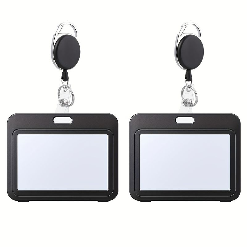 Badge ID Card Holder Oval Easy Pull Horizontal Card Holder Campus Card Nurse Tag Protective Cover_voghion.com