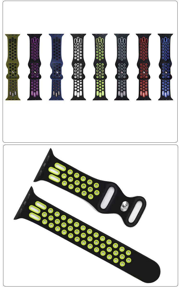 Watchbands Watch Strap Iwatch S1098 Two-tone Silicone Strap_voghion.com