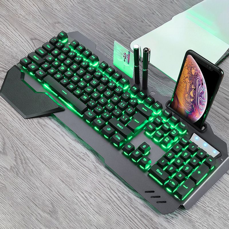 Farfi Wired RGB Backlit USB Interface Driver-free with Phone Holder/Pen Tray/Card Slot Waterproof Office Mechanical_voghion.com