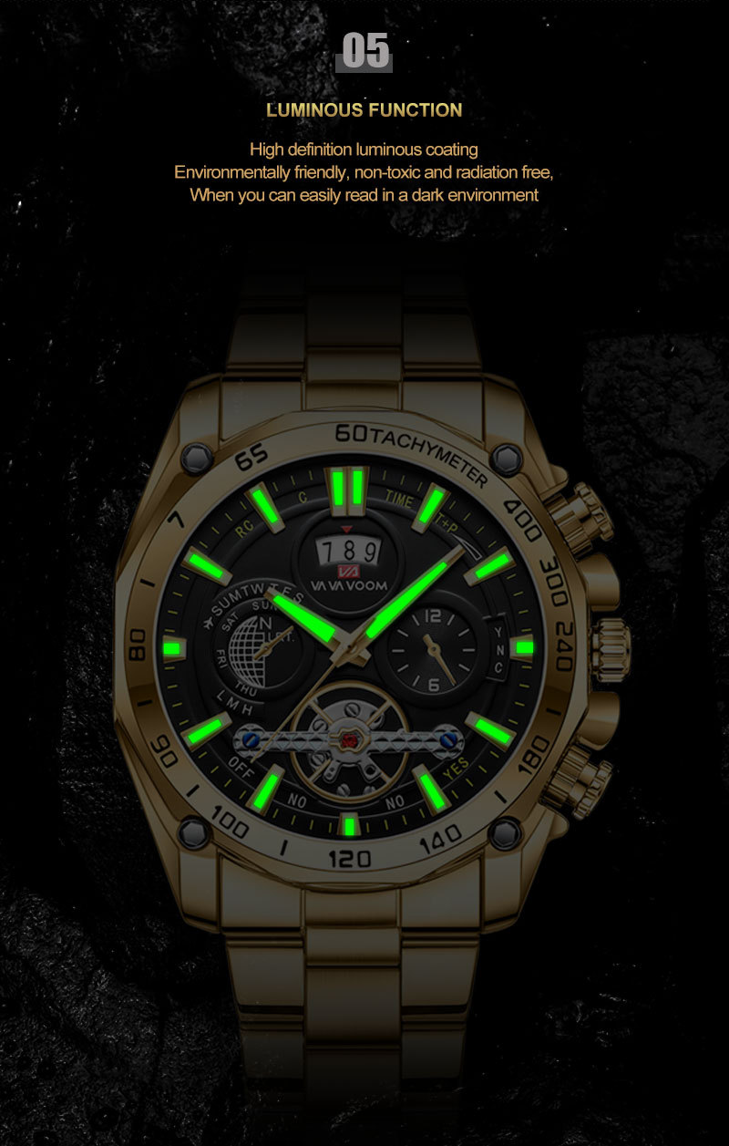 VA VA VOOM herreklokke Lysende moteklokke Herreklokke Tourbillon-klokke_voghion.com