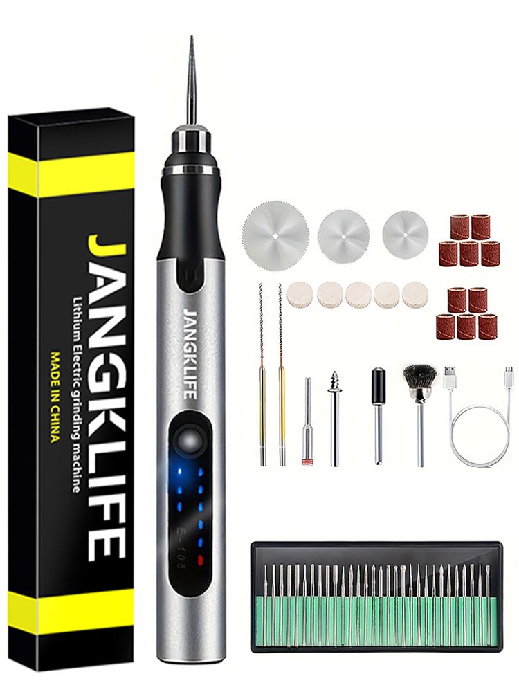 USB bežični rotacijski set alata za obradu drveta, graviranje, DIY olovka za nakit, metal, staklo, mini bežična bušilica_voghion.com