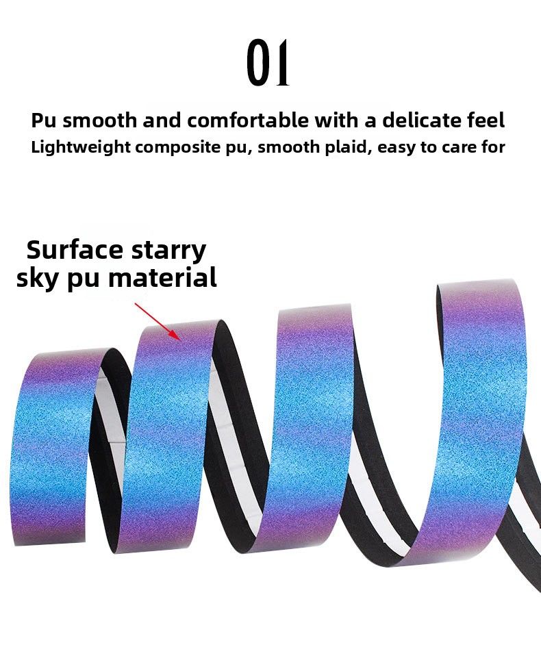 TOOPRE Road Bike Bicycle Color Changing Sweat Absorption Anti-Slip Bent Handlebar Binding Tape Colorful Aurora Gradient_voghion.com