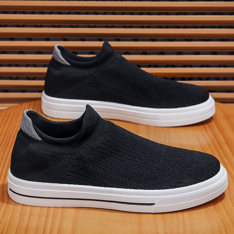 Calzini estivi traspiranti nuovi da uomo, versione coreana, versatili, con fondo piatto, in rete Flyknit, scarpe sportive casual da uomo_voghion.com