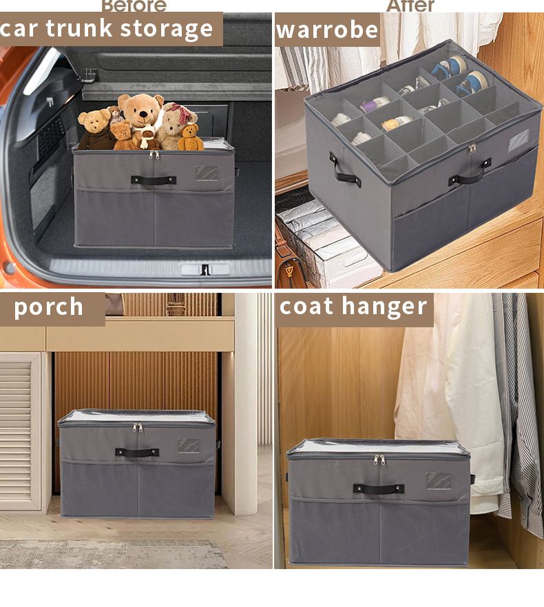 Aufbewahrungsschuhbox aus Stoff, faltbares Schuhfach, Aufbewahrungsbox, staubdicht und feuchtigkeitsbeständig, Reißverschluss, transparente Abdeckung, Aufbewahrungsbox_voghion.com