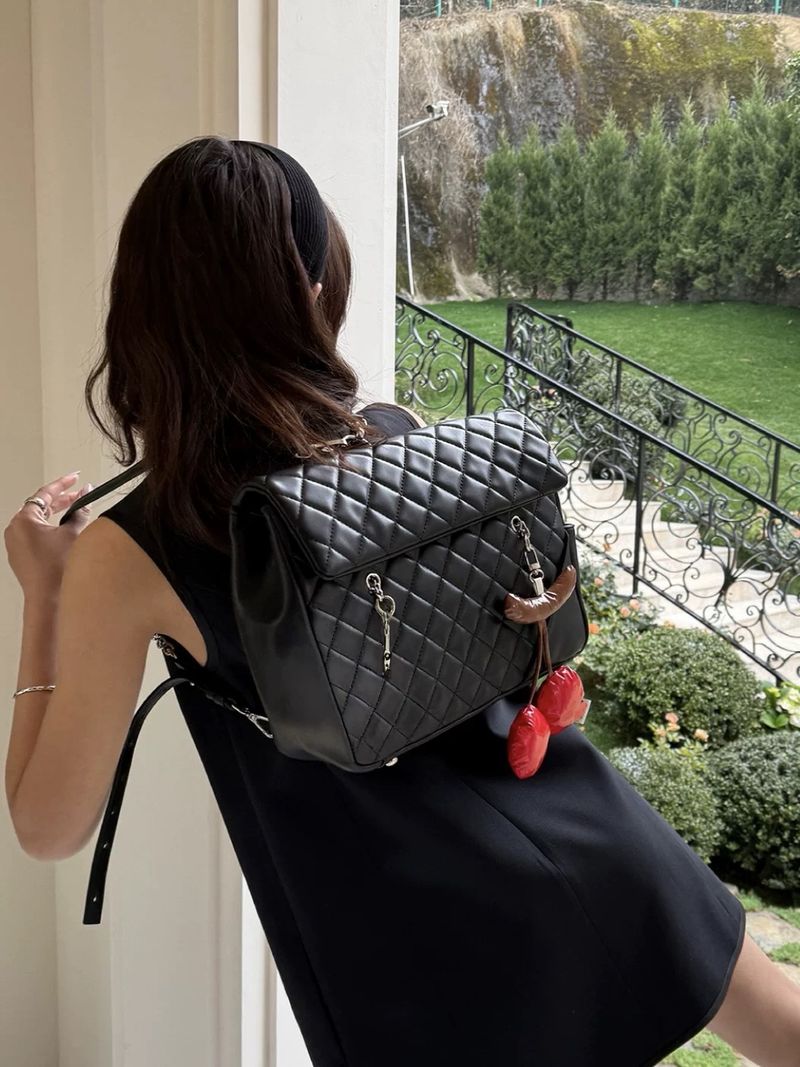 Women's Stylish Geometric Shoulder Bag - Soft PU Tote With Flap Closure For Everyday Use All Match Commuter Tote Bag Cute Style Handbag_voghion.com