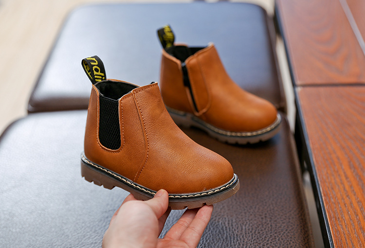 Chaussures en cuir pour garçons et filles, bottes courtes simples, Martin, Style britannique, nouvelle collection printemps et automne 2023_voghion.com