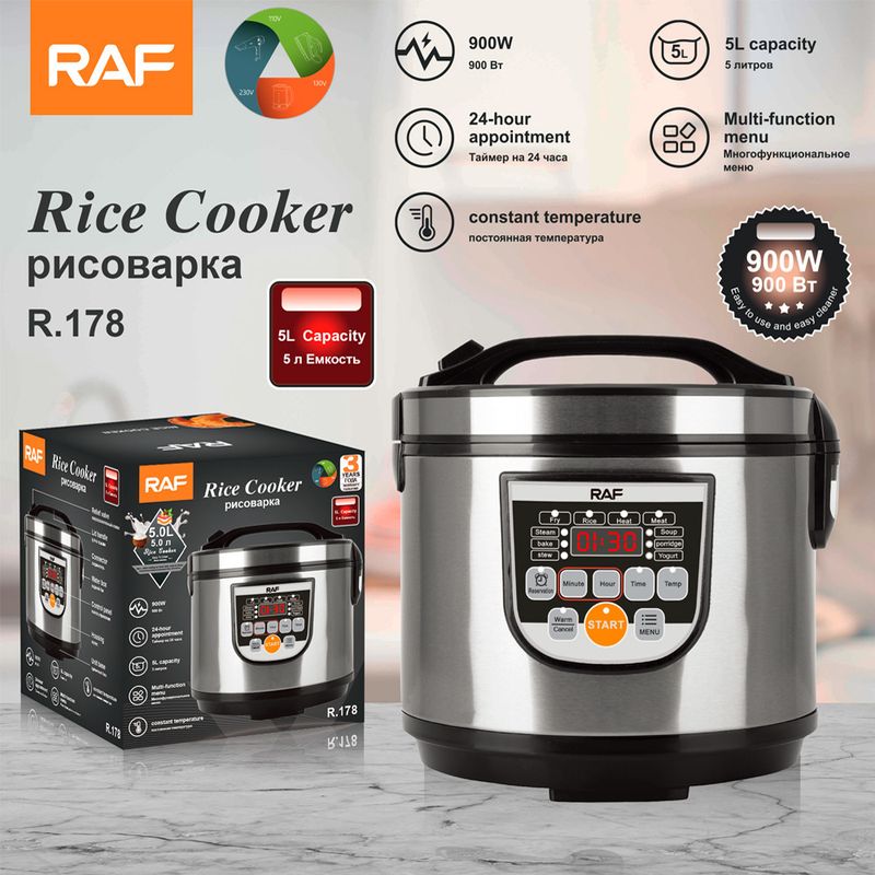 5L Intelligent Rice Cooker - Large Capacity Multi-Function Cooking Pot_voghion.com