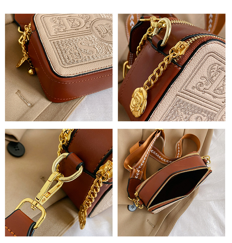 2024 Moda Nuovo Stile Lettera Cinghia Larga Singola Tracolla Incrociata Borsa Quadrata Piccola da Donna Semplice_voghion.com