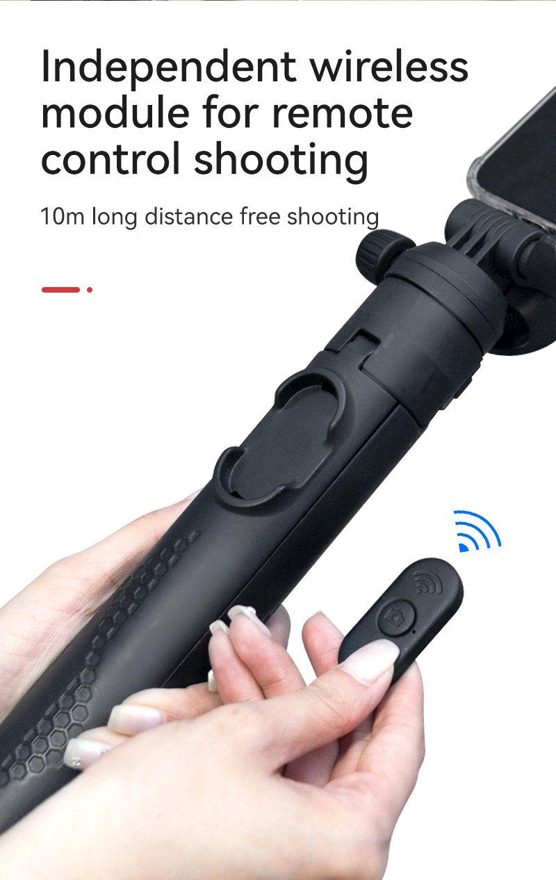 Music Festival Portable Fleksibel 90CM ultra-stabilt landingsskjelett teleskopisk håndholdt integrert live selfie stick_voghion.com