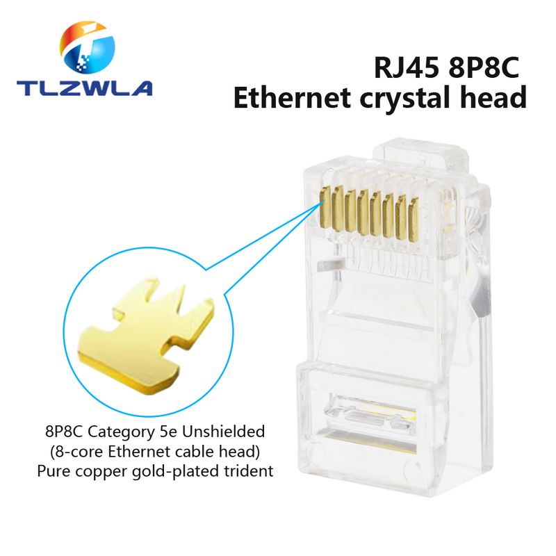 Connettori terminali per cavi a 4 pin, 6 pin, 8 pin, spine, connettori per telefono e Internet, RJ9 4P4C, RJ11 6P4C 6P6C, RJ45 8P8C Crystal_voghion.com