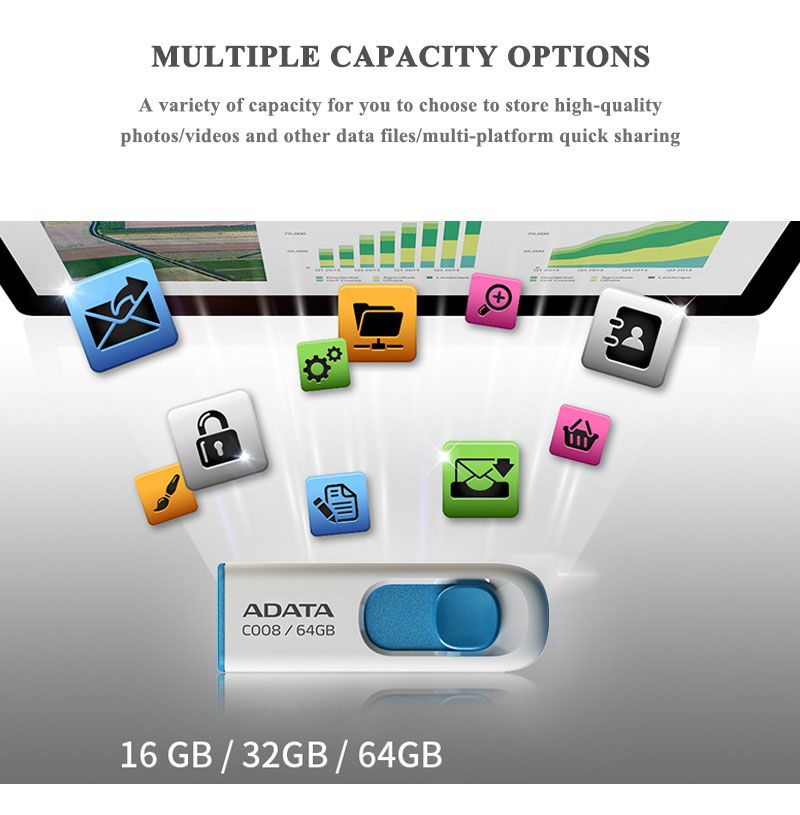 Original C008 ADATA USB 2.0 Pen Drive 16GB 32GB 64GB High Quality Memory U Disk Flash Stick Pendrive_voghion.com