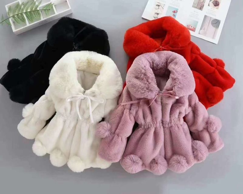 Abbigliamento per bambini Cappotto in pelliccia sintetica per bambini, spesso, taglia piccola e media, stile coreano, cappotto in pelliccia sintetica per bambine, cappotto in cotone per neonati_voghion.com