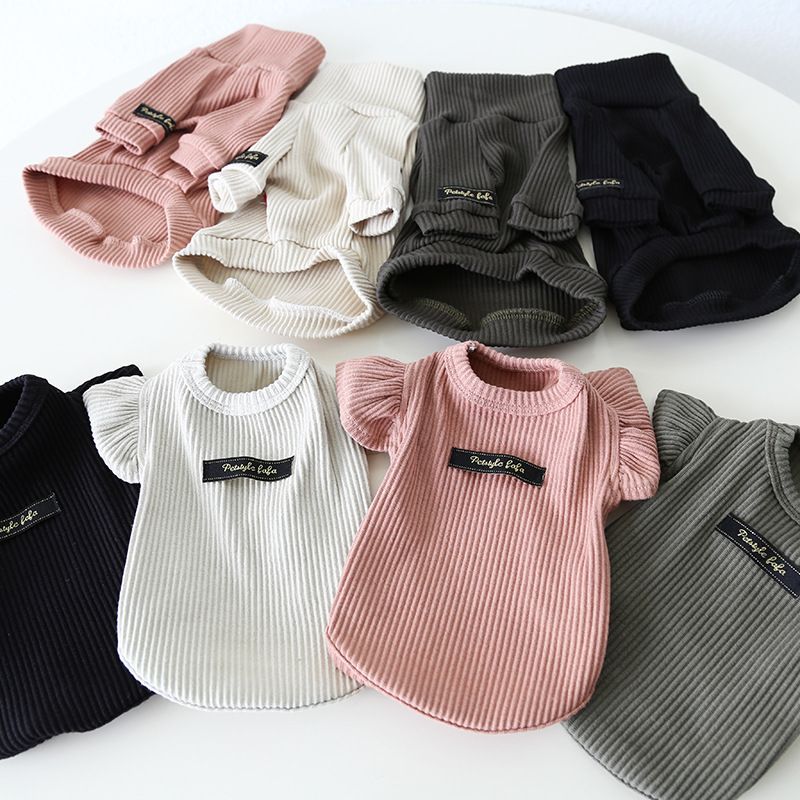 Petstyle 2024 Otoño Invierno Nuevo Estilo Camisa de Mangas Abullonadas con Cuello Alto Acanalado Ropa para Gatos Ropa para Mascotas_voghion.com