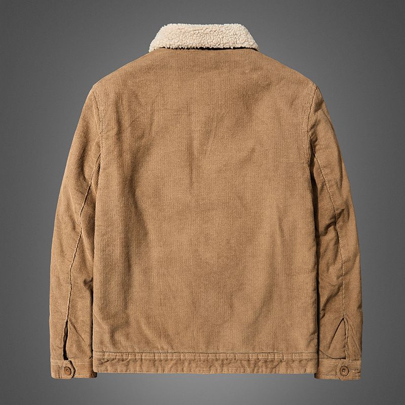 Giacca da uomo in cotone nuova, top casual largo in velluto a coste, più velluto spesso, giacca da uomo calda con colletto_voghion.com
