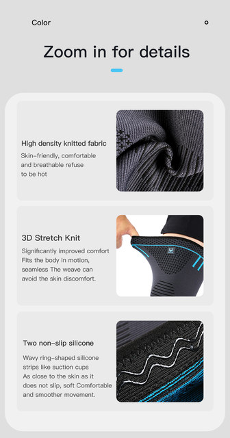 Compression Support Sleeve Elastic Knee Pads Brace Springs Gym Sports Protector Basketball Volleyball Running_voghion.com