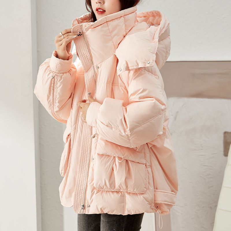 2023 Winter New Small Down Women's Short Loose And Thickened Hooded Warm Cotton Coat Trend_voghion.com