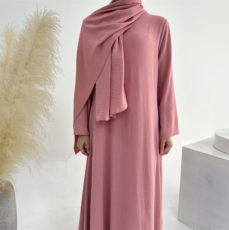 Women’s Clothing Muslim Fashion Dubai Daily Solid Color Puff Sleeve Sleeve Robe Cardigan_voghion.com