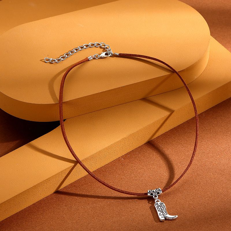 necklace national style bull head cross cowboy Maillard stacking select retro necklace_voghion.com
