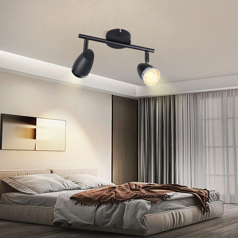 Glitzerlife LED Deckenleuchte Drehbar Modern, Grau 2 Flammig 8W Warmweiß 3000 K Deckenstrahler Schwenkbar 350 ° Für Wohnzimmer Flur Küche Esszimmer_voghion.com