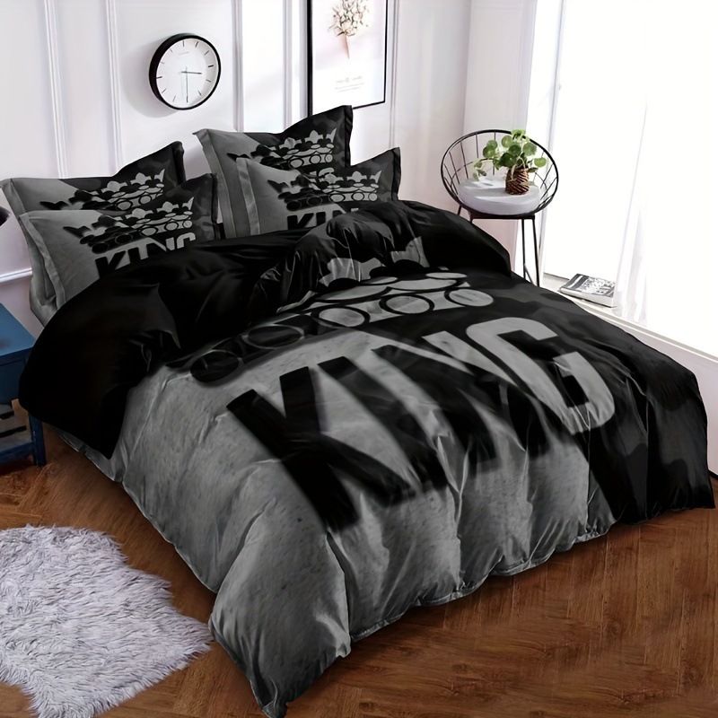 Bettbezug-Set mit Cartoon-Print – 3-teilige, leichte Bettwäsche (US-/EU-/AU-Größen), Digitaldruck, weiches Polyester, Dekoration für Kinder-/Jugendzimmer_voghion.com