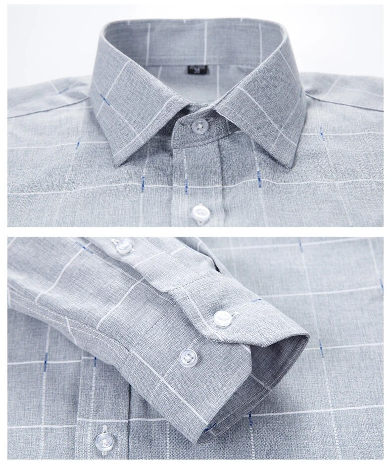 Nieuwe geruite herenoverhemden met lange mouwen Koreaanse lente en herfst designeroverhemden Kleding Mode Heren Zakelijk_voghion.com