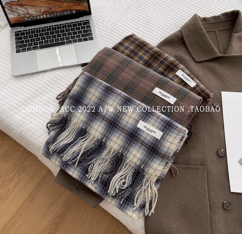 Designer-Modelle, Temperament, Trend, Pendler, Persönlichkeit, lässig, Damen, Weihnachtsdruck, mehrfarbig, warm, Herbst- und Winterschal, Schal_voghion.com