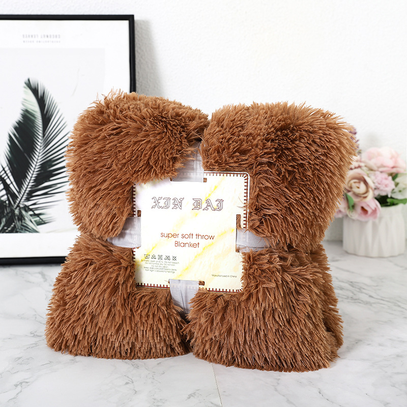 Four Seasons Blanket Long Plush Photography Blanket Children's Solid Color Nap Air Conditioning Sofa Blanket Blanket_voghion.com