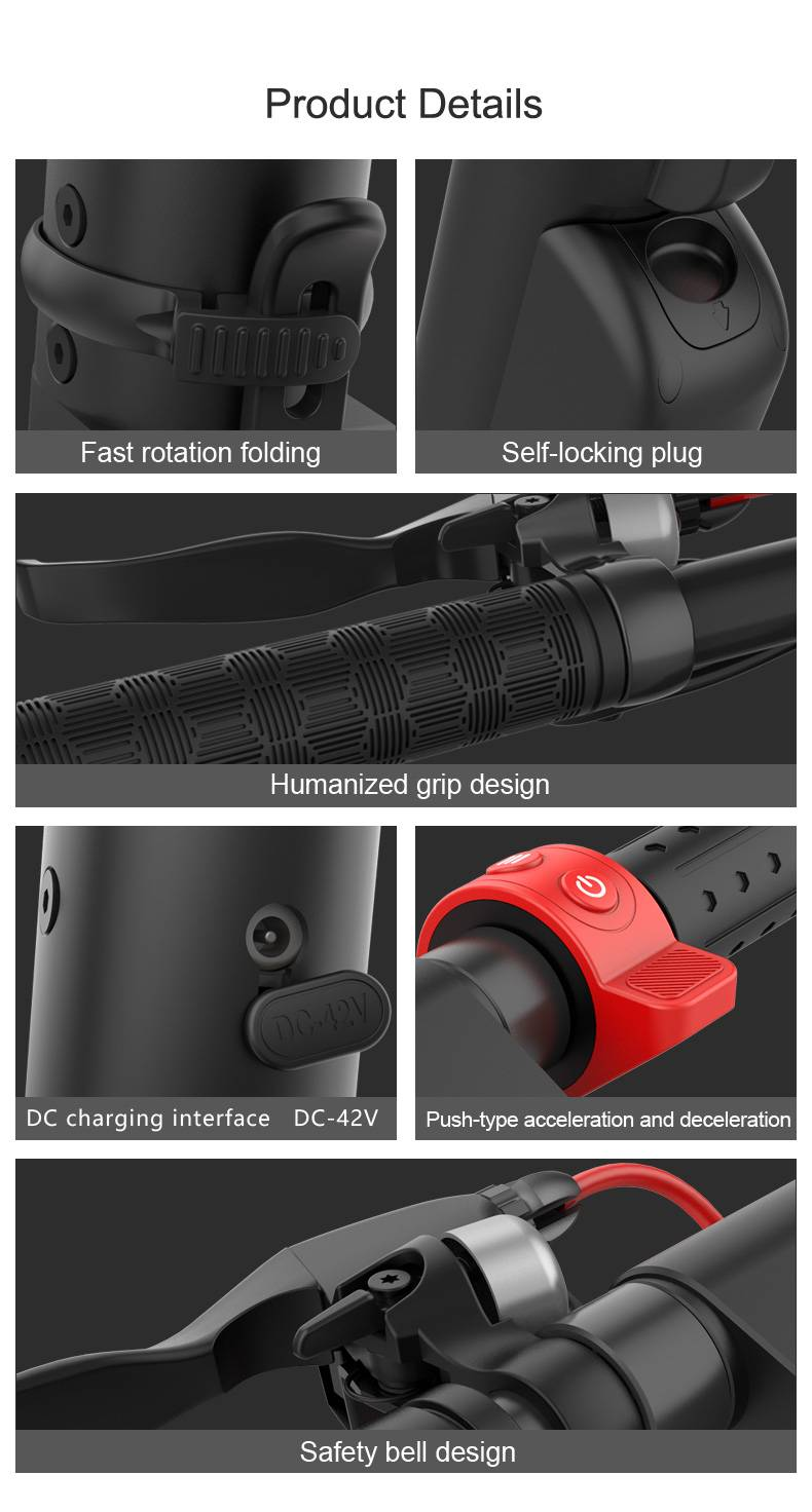 Electric Scooter For Adult 36v 350W 10Ah X8 10" Self-balance 15.6MPH Folding Kick Escooter_voghion.com