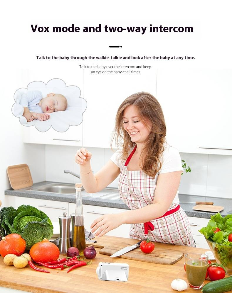 Baby Monitor With 2.8" Screen - Wireless, Cry Detection, Feeding Alerts, Indoor Camera_voghion.com