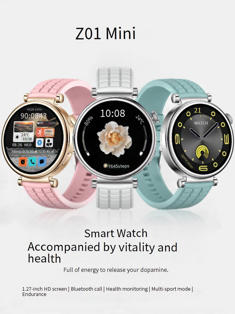 Smart Watches Z01 Mini Smart Watch Heart Rate Blood Pressure Blood Oxygen Monitoring Sleep Information Reminder Sports GT4mini_voghion.com