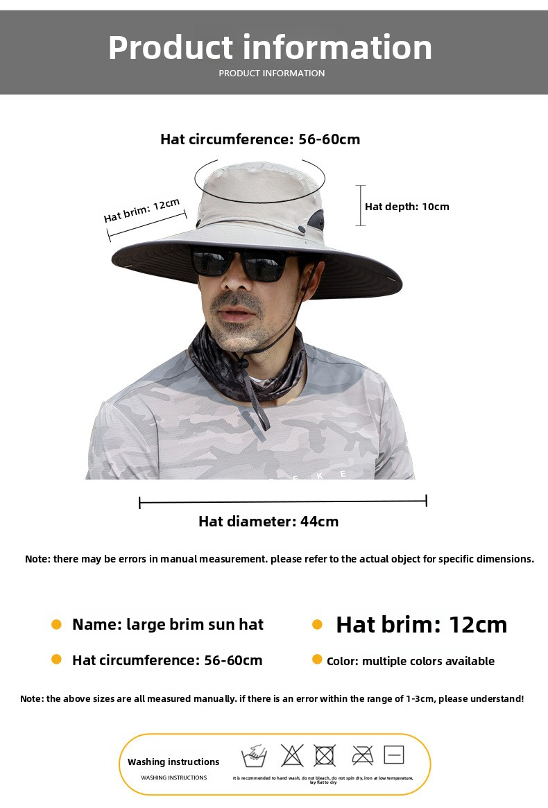 Men's Mesh Breathable Fisherman Hat - Detachable Top & UPF 50+ Sun Protection For Summer Fishing_voghion.com