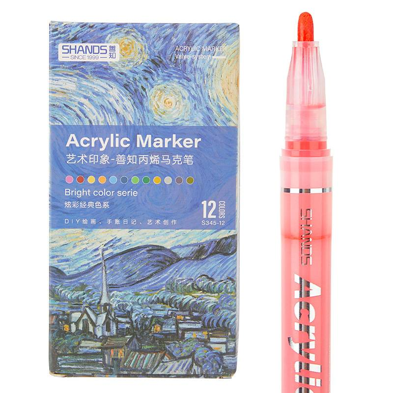 Set di pennarelli acrilici da 24 colori: impermeabili, ad asciugatura rapida, colori vivaci per fai da te, graffiti, schizzi e materiale scolastico_voghion.com