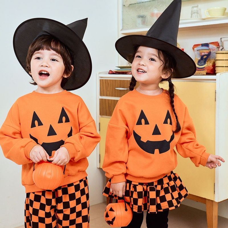 Neue Halloween-Kürbis-förmige Kinderanzüge Ins Koreanische Version der langärmeligen Kinderanzüge Kinderferienkostüme_voghion.com