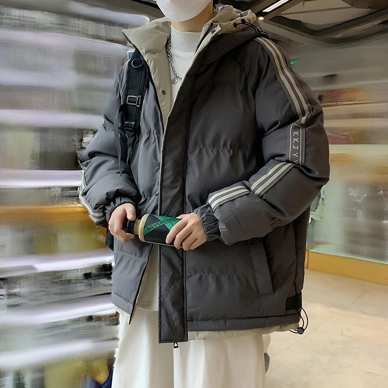 Abbigliamento da uomo Giacca invernale imbottita da uomo con cappuccio - Caldo cappotto trapuntato, vestibilità ampia, poliestere spesso, disponibile in diversi colori e taglie (M-8XL)_voghion.com