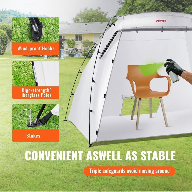 Paint Floor Painting Paint Station DIY Portable Mesh Builtin Booth With Furniture For Tent Tool Larger Hobby Spray Tent Screen_voghion.com