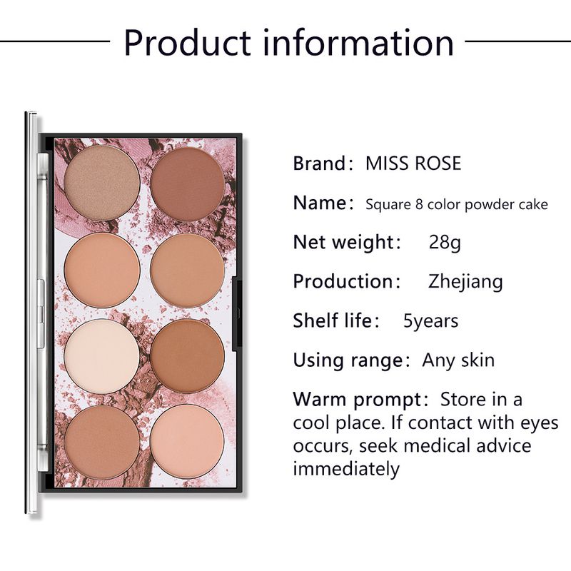 MISS ROSE Makeup 8 Colors Long Lasting Makeup Oil Control Makeup Powder Waterproof Contour Concealer Powder_voghion.com