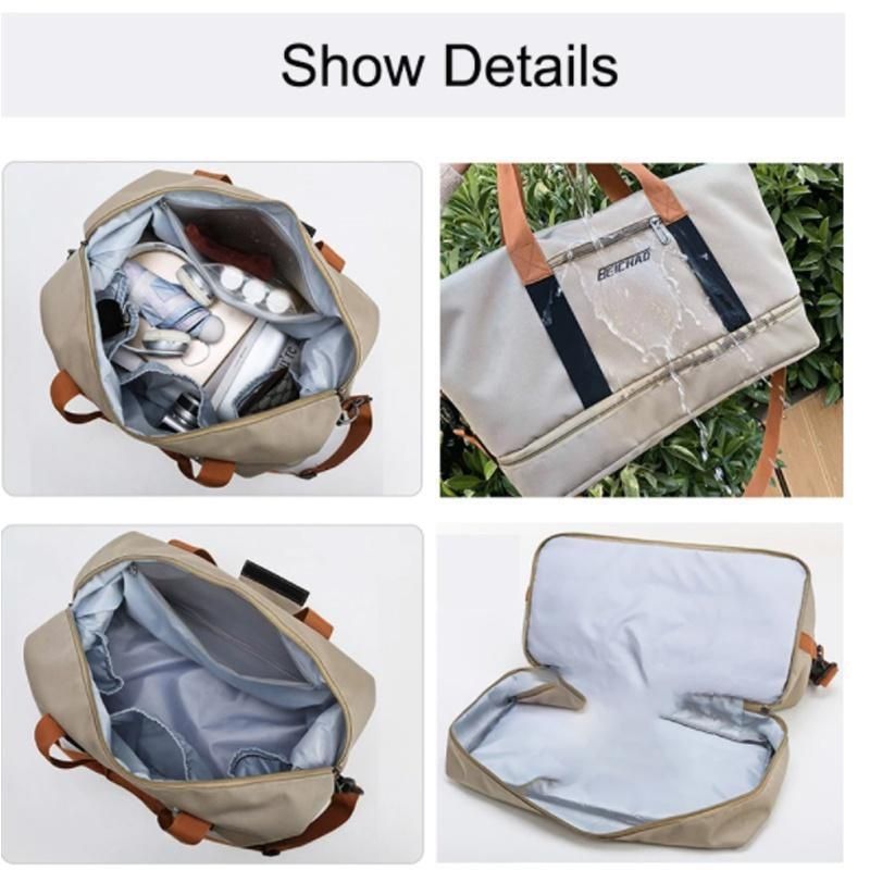 Borsa da viaggio impermeabile e resistente di grande capacità - Borsone in tessuto Oxford con separazione asciutto/bagnato, tracolla fissa in vari colori - Ideale per lo sport_voghion.com