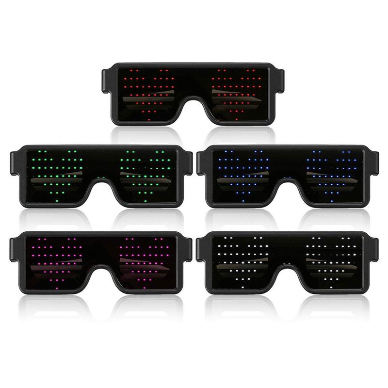 Partymasken LED-Leuchtbrille mit blinkender Partybrille in Herzform für Rave-Geburtstagsvideos_voghion.com