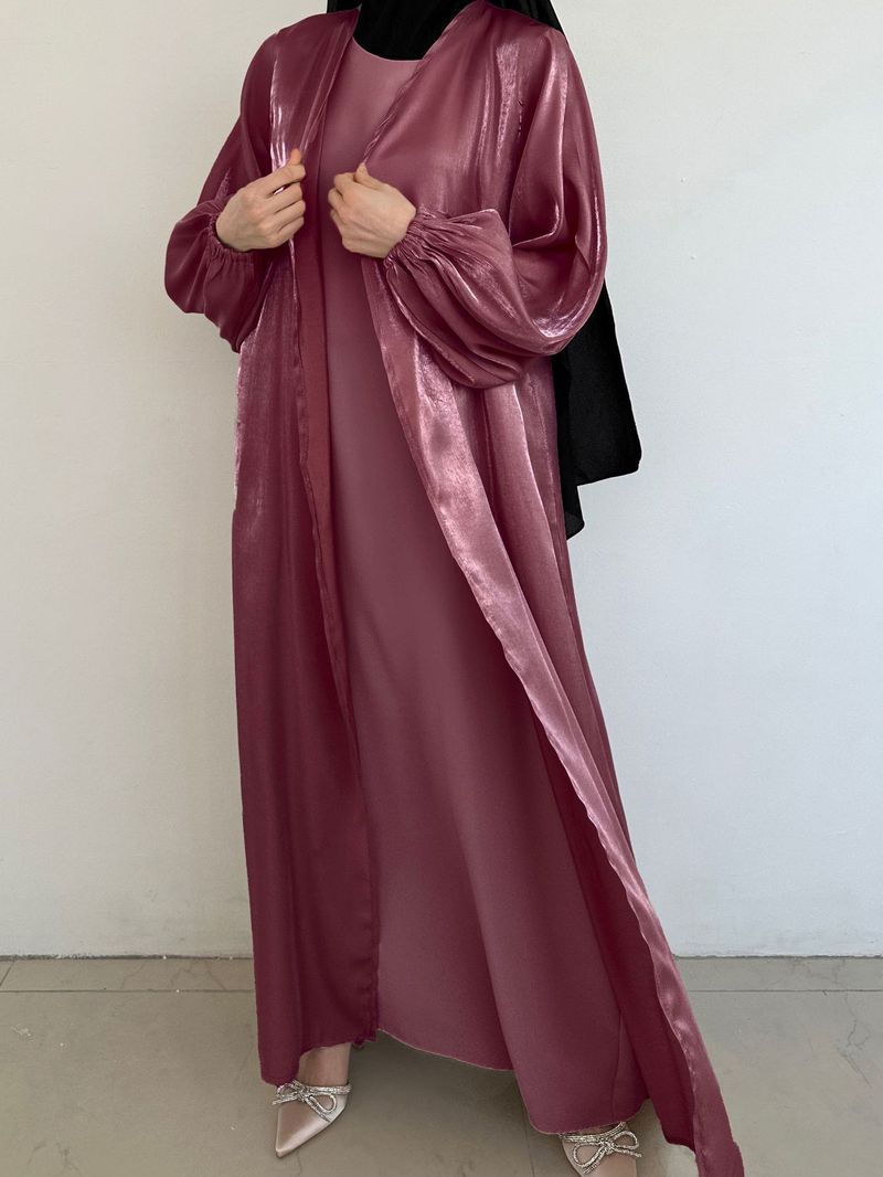 Muslimisches Kleid Offenes Abaya Frauen Bescheidene Kleider Jalabiya Strickjacke Robe Schärpen Ramadan Marokko Dubai Abayas Kaftan Eid Vestidos_voghion.com